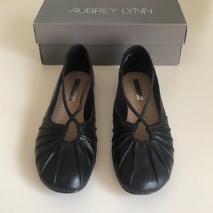 Brand-New Black Leather Flat with Stylish Detail